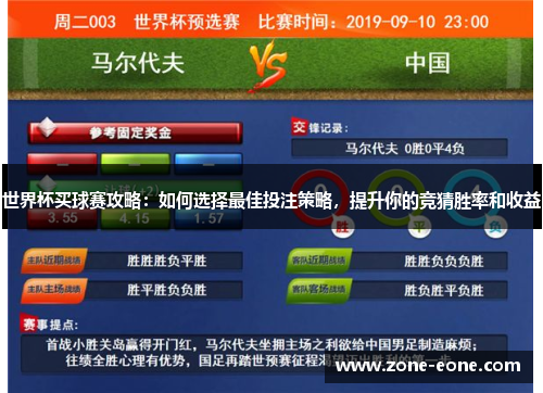 世界杯买球赛攻略：如何选择最佳投注策略，提升你的竞猜胜率和收益