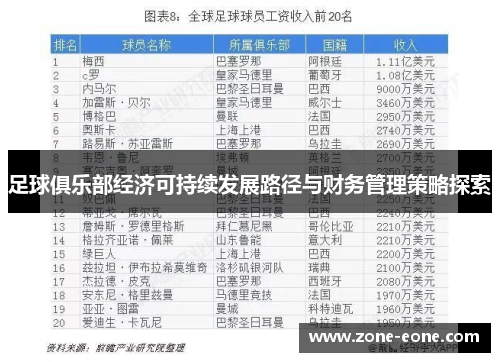 足球俱乐部经济可持续发展路径与财务管理策略探索